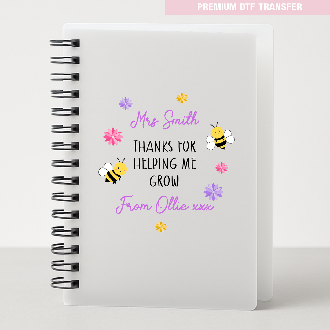 Personalised Thanks for helping me grow - teacher UV DTF