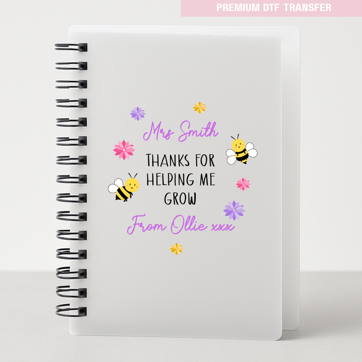Personalised Thanks for helping me grow - teacher UV DTF