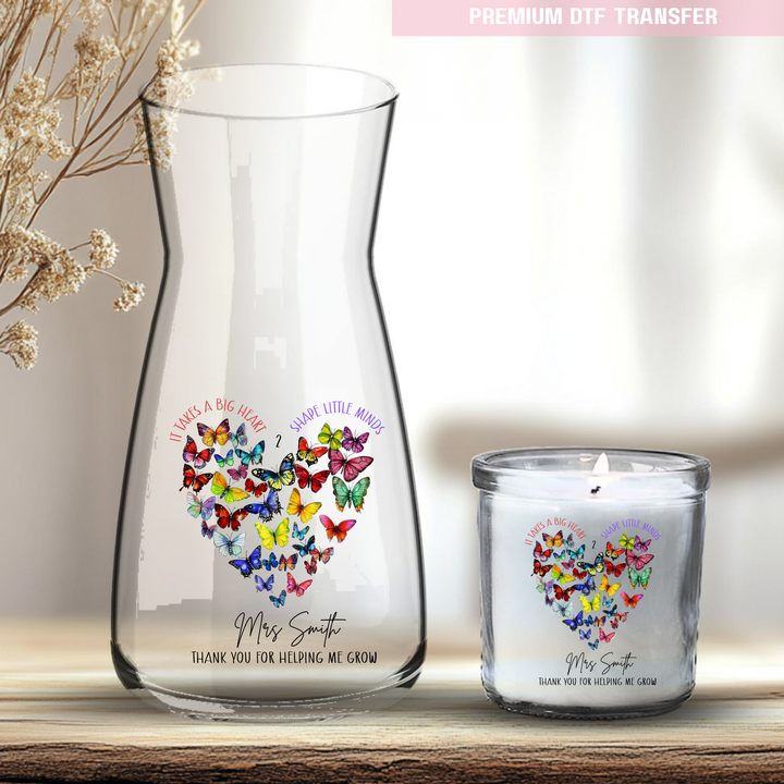 Personalised It takes a big heart shape little minds - teacher UV DTF