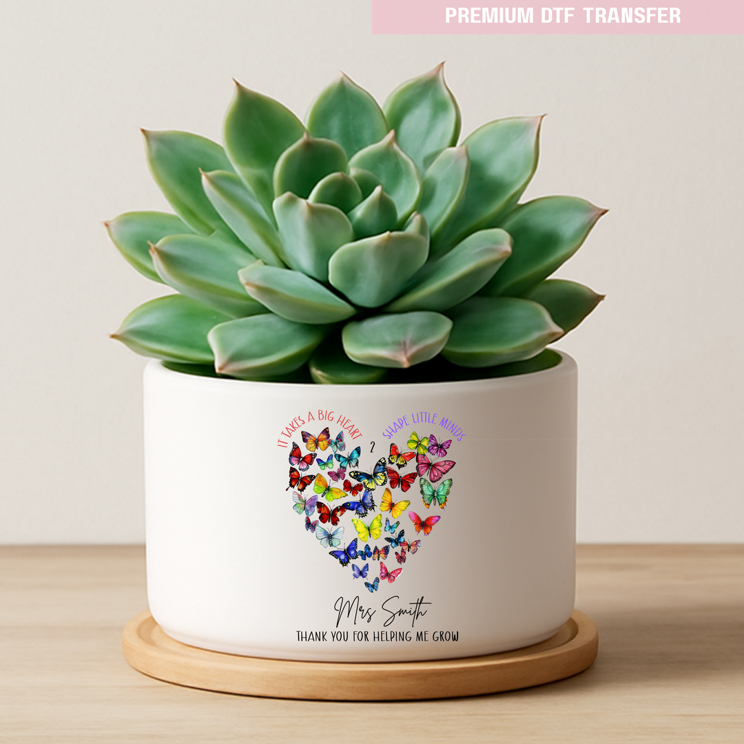 Personalised It takes a big heart shape little minds - teacher UV DTF