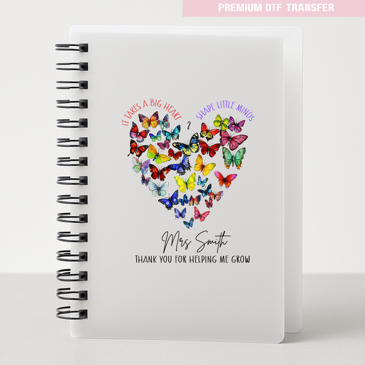 Personalised It takes a big heart shape little minds - teacher UV DTF