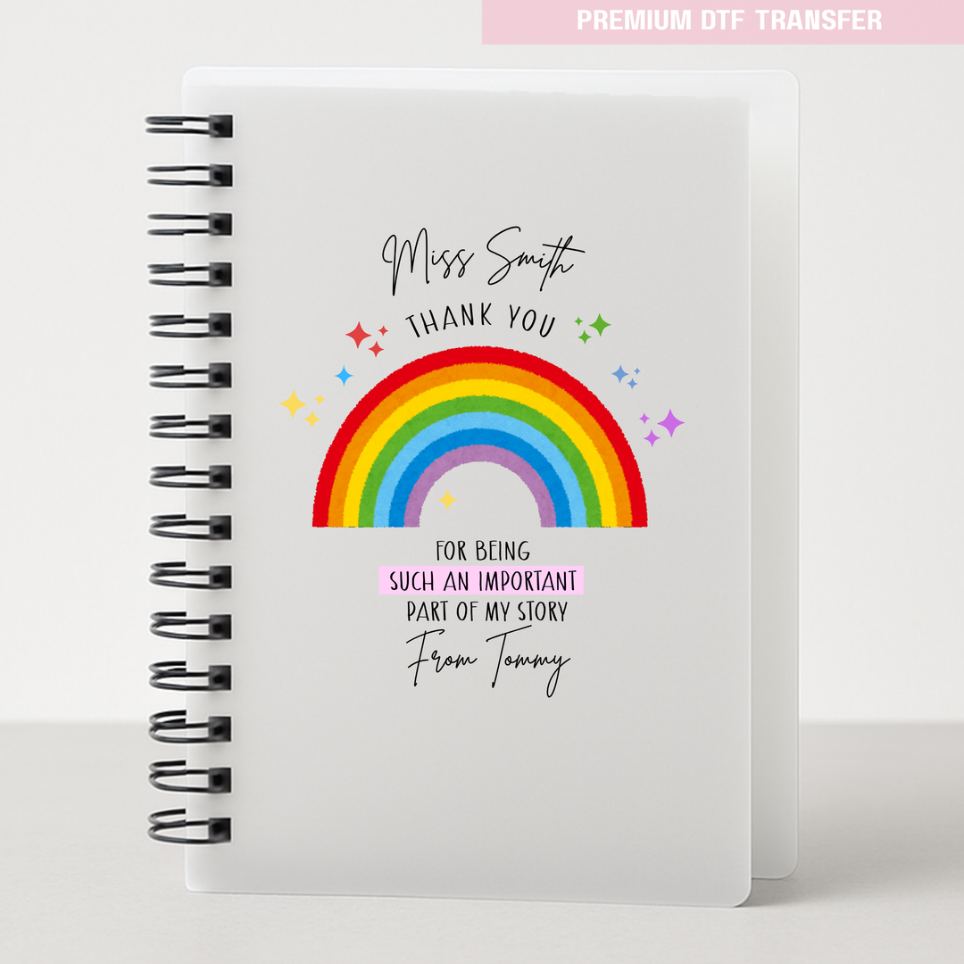 Personalised Thank you for being such an important part of my story - teacher UV DTF
