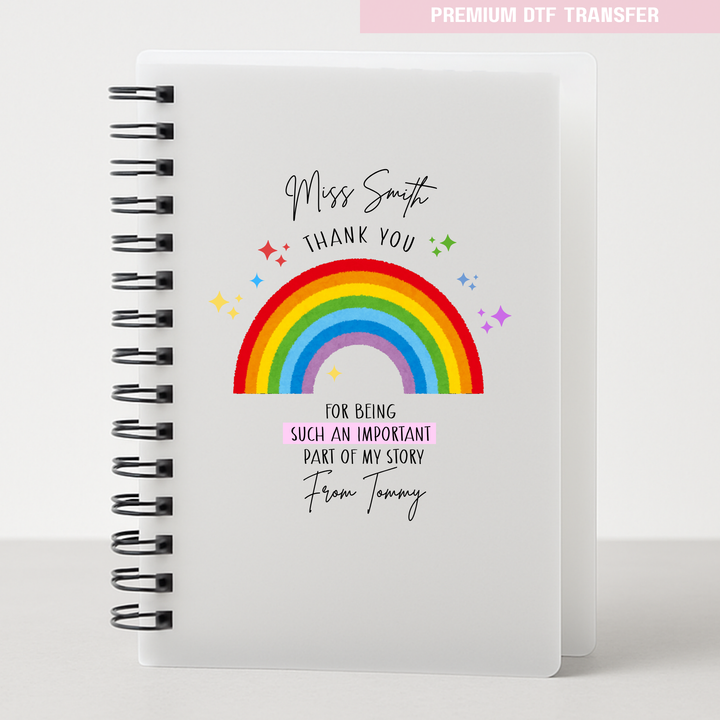 Personalised Thank you for being such an important part of my story - teacher UV DTF
