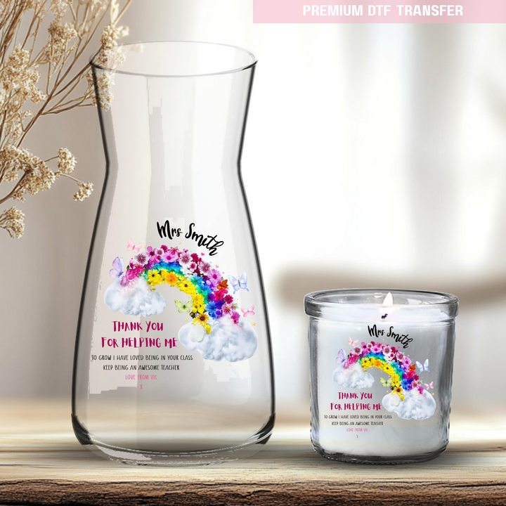 Personalised Thank you for helping me grow, love being in class - teacher UV DTF
