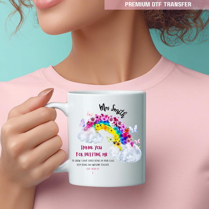 Personalised Thank you for helping me grow, love being in class - teacher UV DTF