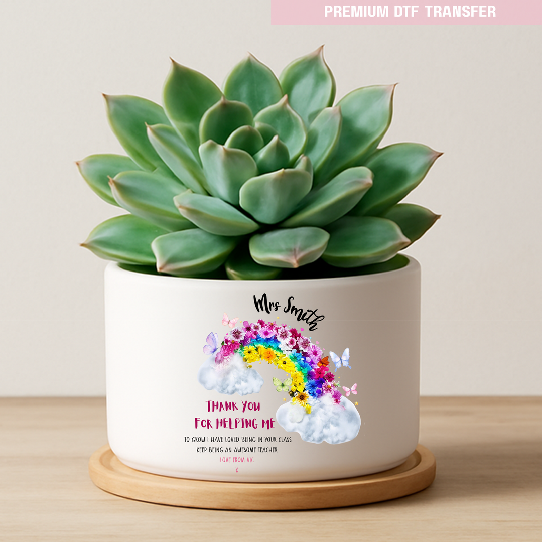 Personalised Thank you for helping me grow, love being in class - teacher UV DTF