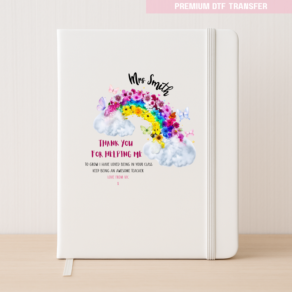 Personalised Thank you for helping me grow, love being in your class - teacher DTF transfer ready to press