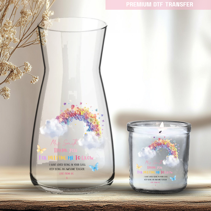 Personalised Thank you for helping me to grow, keep being awesome - teacher UV DTF