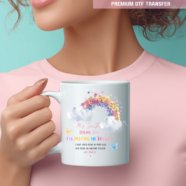 Personalised Thank you for helping me to grow, keep being awesome - teacher UV DTF