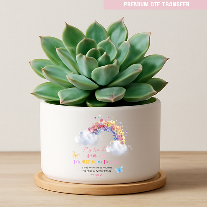 Personalised Thank you for helping me to grow, keep being awesome - teacher UV DTF