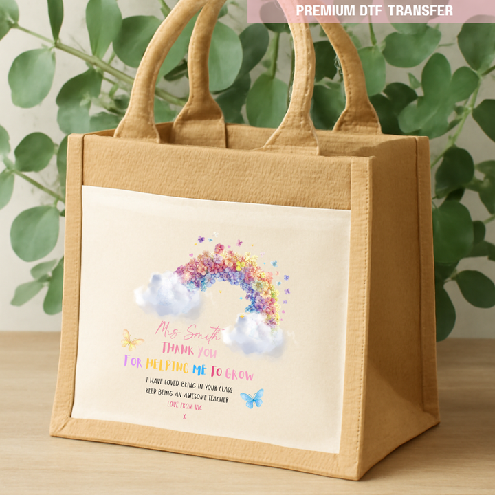 Personalised Thank you for helping me grow, keep being awesome - teacher DTF transfer ready to press