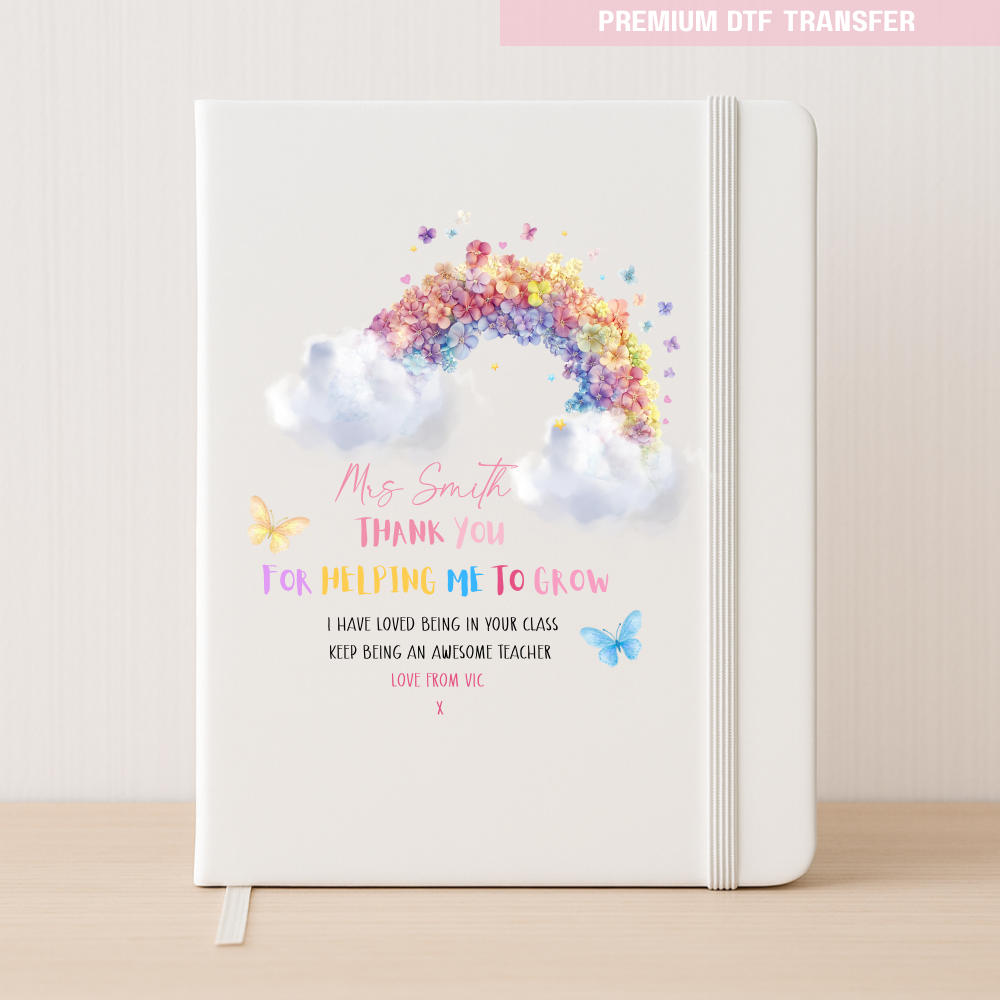 Personalised Thank you for helping me grow, keep being awesome - teacher DTF transfer ready to press