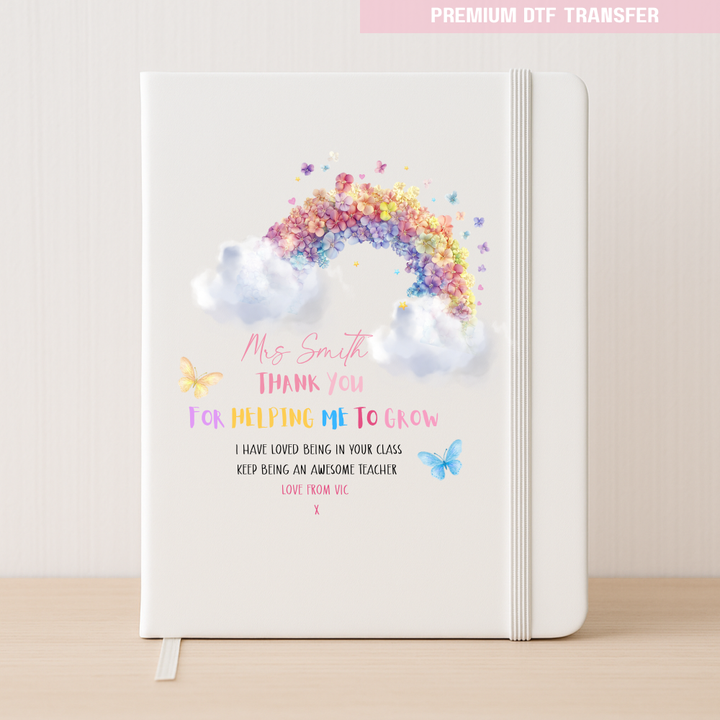 Personalised Thank you for helping me grow, keep being awesome - teacher DTF transfer ready to press