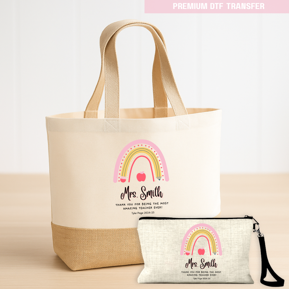 Personalised Thank you for being the most amazing teacher ever - DTF transfer ready to press