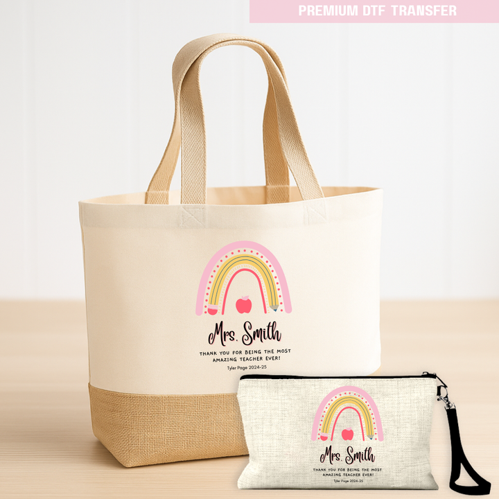 Personalised Thank you for being the most amazing teacher ever - DTF transfer ready to press