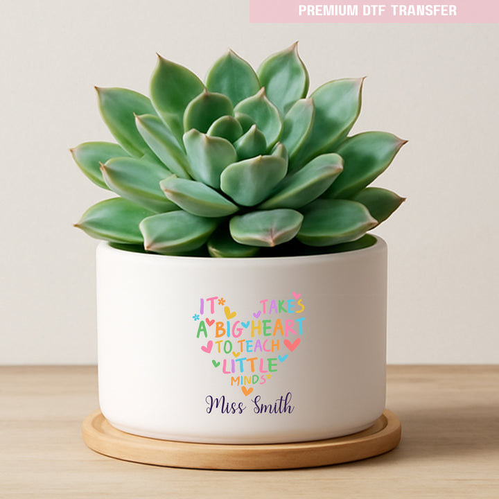 Personalised It takes a big heart to teach little minds - rainbow love - teacher UV DTF