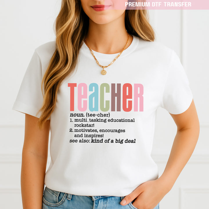 Personalised teacher definitions - DTF transfer ready to press