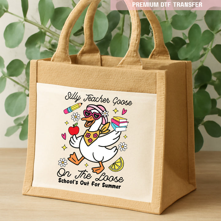 Personalised Silly teacher goose - DTF transfer ready to press