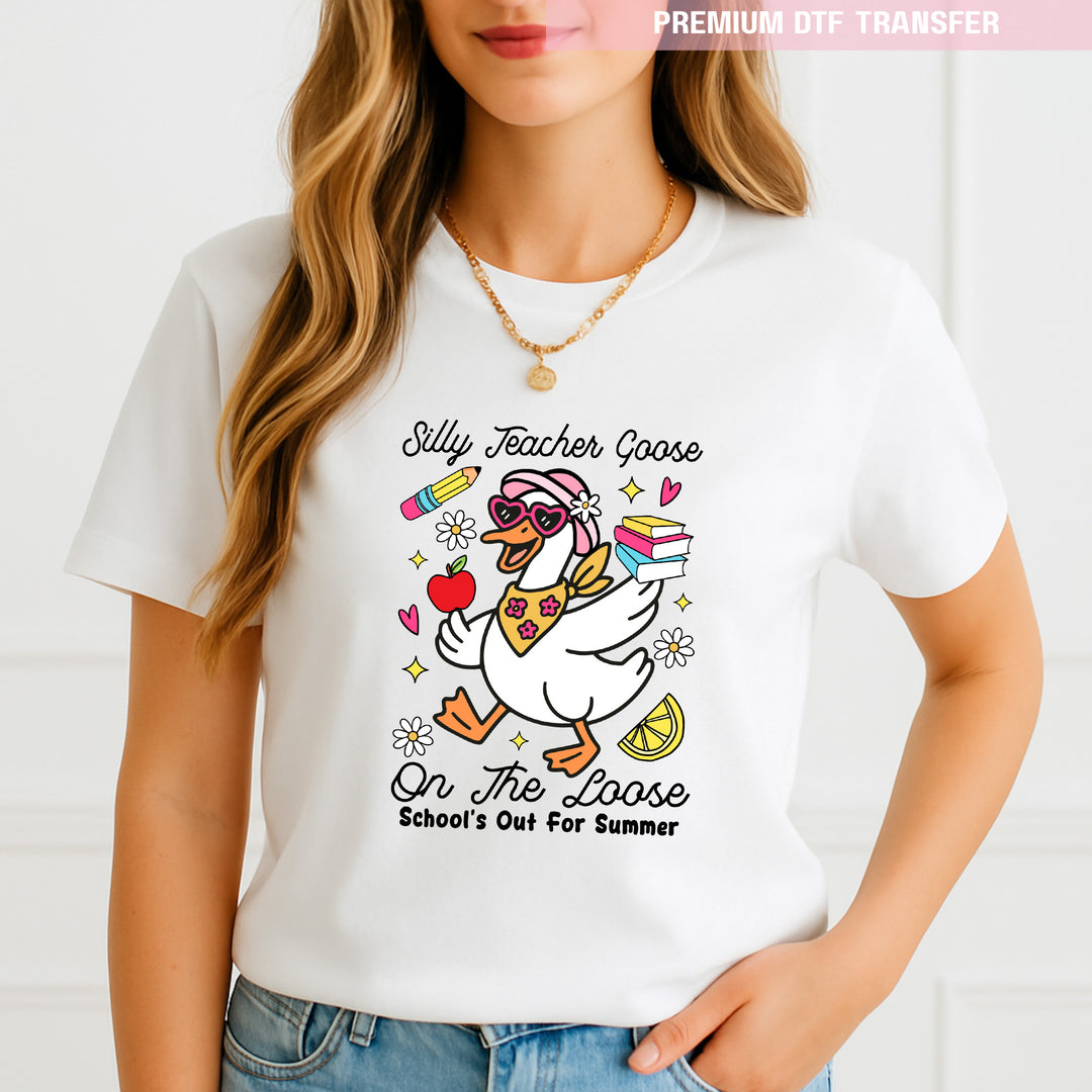 Personalised Silly teacher goose - DTF transfer ready to press