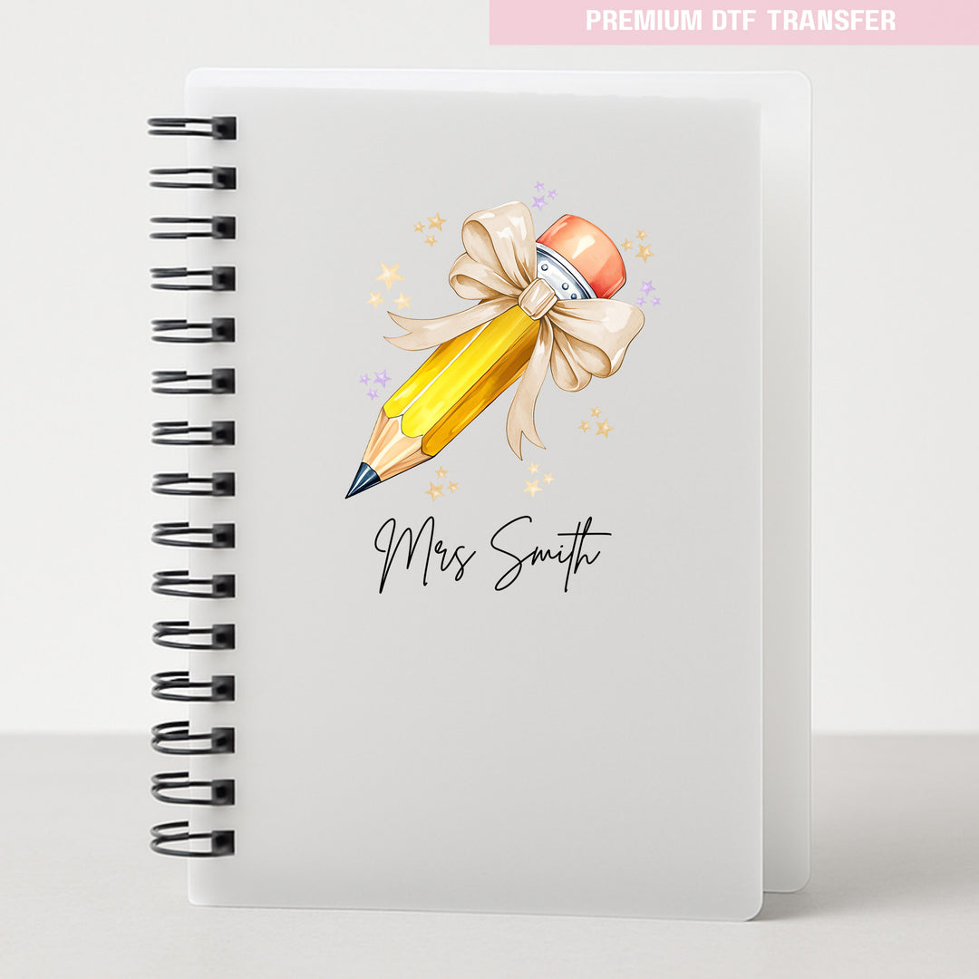 Personalised natural pencil - teacher UV DTF
