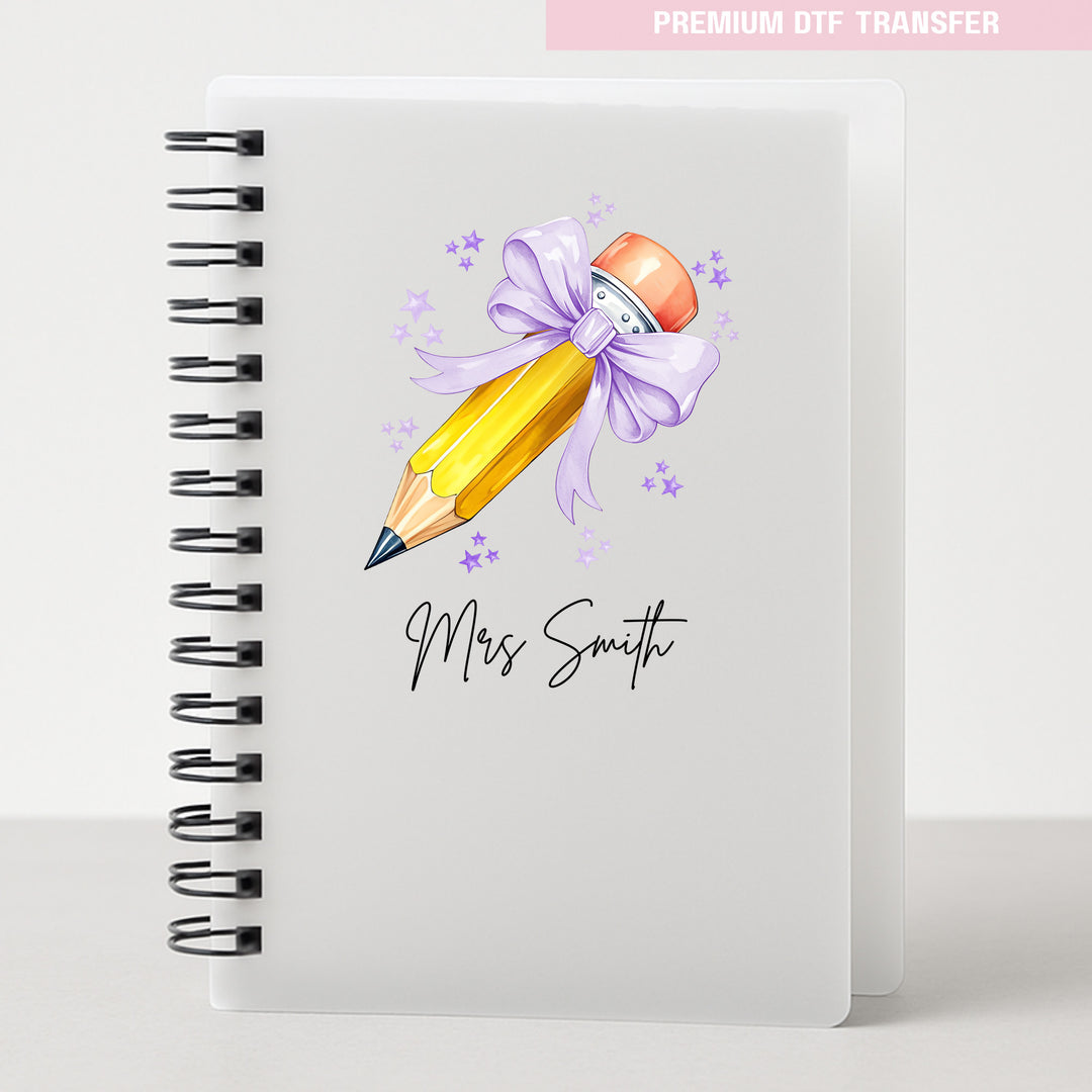 Personalised purple lilac pencil - teacher UV DTF
