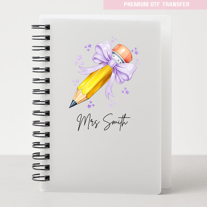 Personalised purple lilac pencil - teacher UV DTF