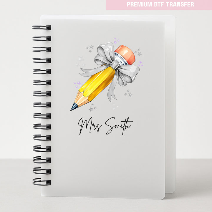 Personalised light grey pencil - teacher UV DTF