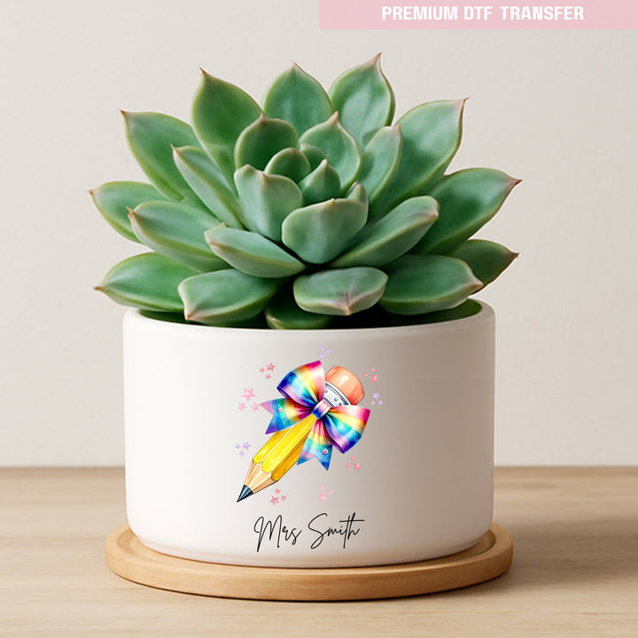 Personalised rainbow pencil - teacher UV DTF