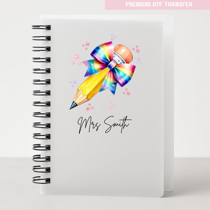 Personalised rainbow pencil - teacher UV DTF