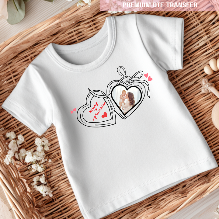 DTF Transfer - Heart pendant - white - Valentine - DTF ready to press