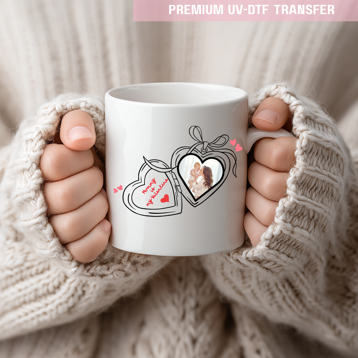 UV DTF decal - Love pendant - white - Valentine