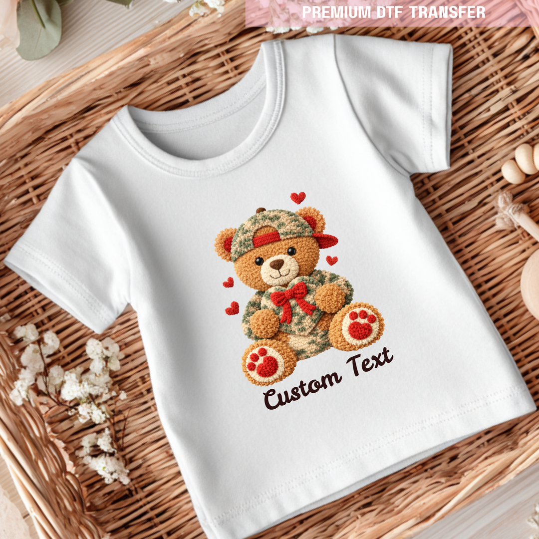 DTF Transfer - Cool bear - red heart - Valentine - DTF ready to press