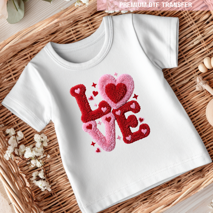 DTF Transfer - Love letter heart - red pink - Valentine - DTF ready to press