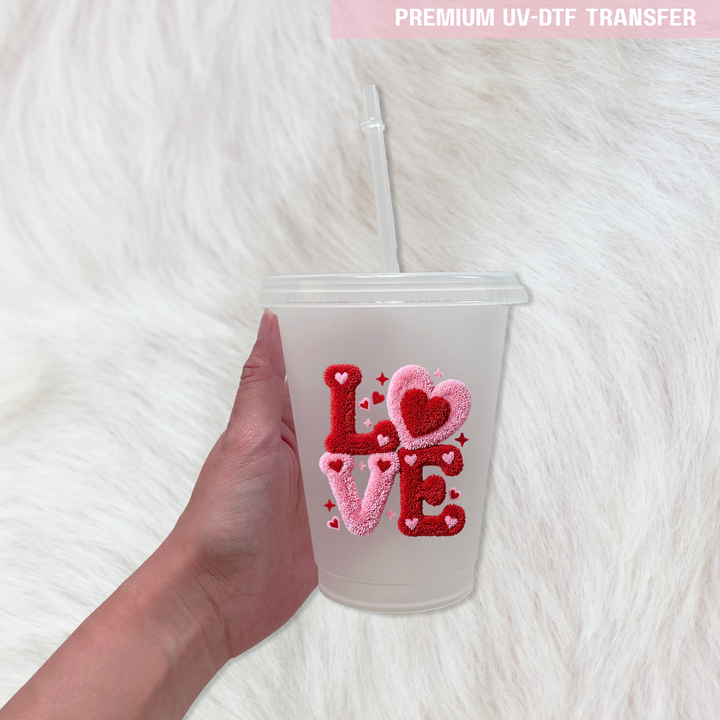 UV DTF decal - Cute love letter - red pink - Valentine