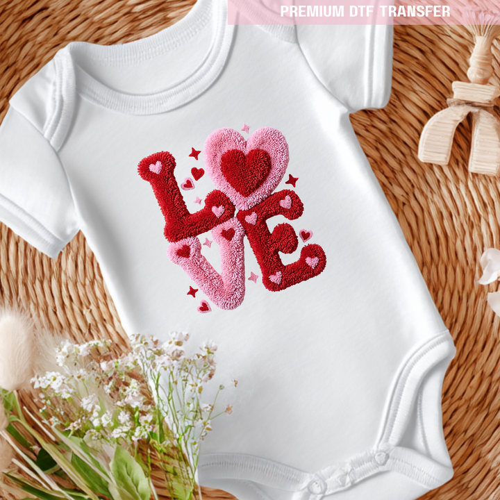 DTF Transfer - Love letter heart - red pink - Valentine - DTF ready to press