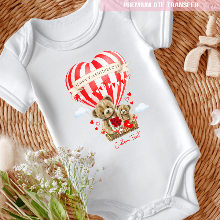 DTF Transfer - Hot balloon two beart heart - red - Valentine - DTF ready to press