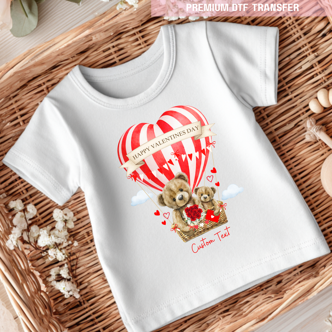 DTF Transfer - Hot balloon two beart heart - red - Valentine - DTF ready to press
