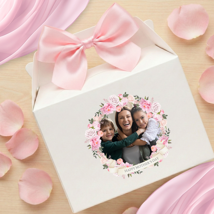 UV DTF decal - happy mothers day - pink floral wreath - Mothers day - Crafty Mood