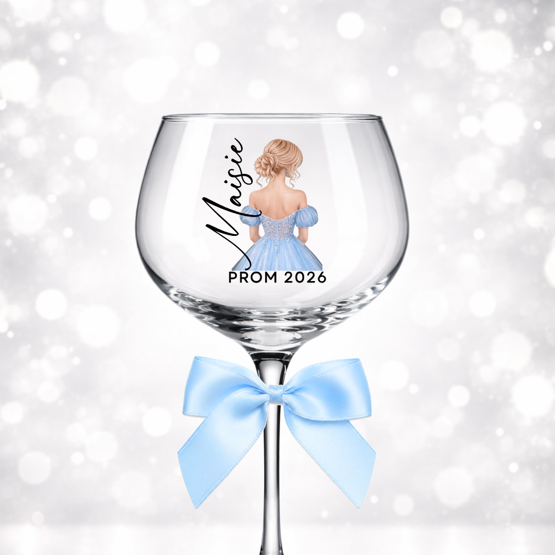 UV DTF decal - Prom dress bun - light blue / pastel blue