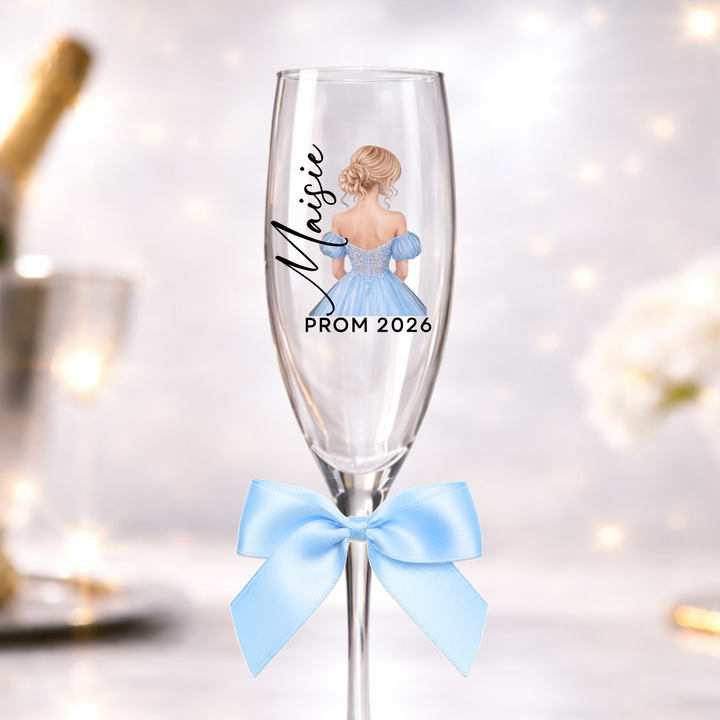UV DTF decal - Prom dress bun - light blue / pastel blue
