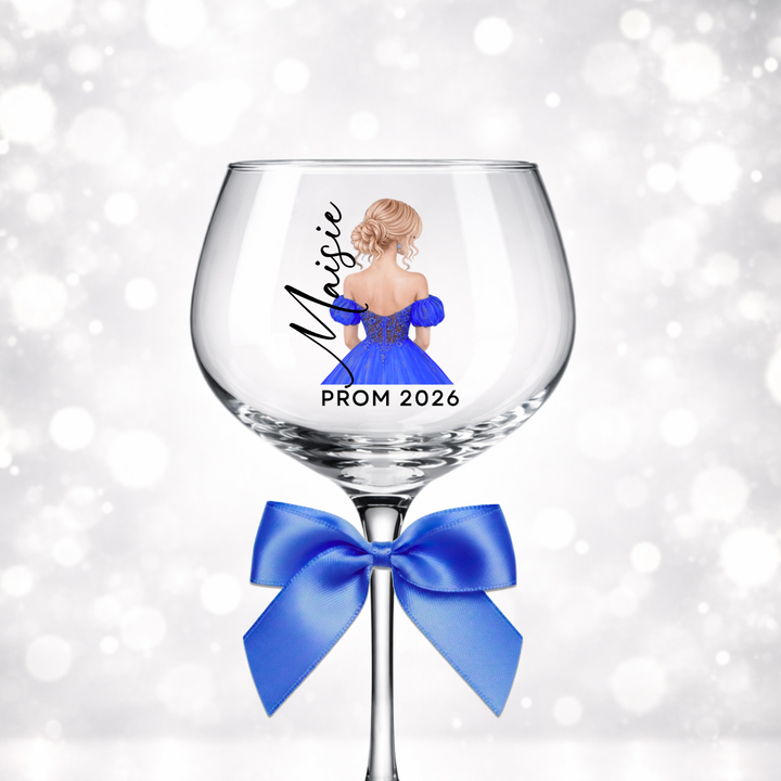 UV DTF decal - Prom dress bun - royal blue