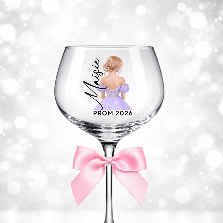 UV DTF decal - Prom dress bun - lilac