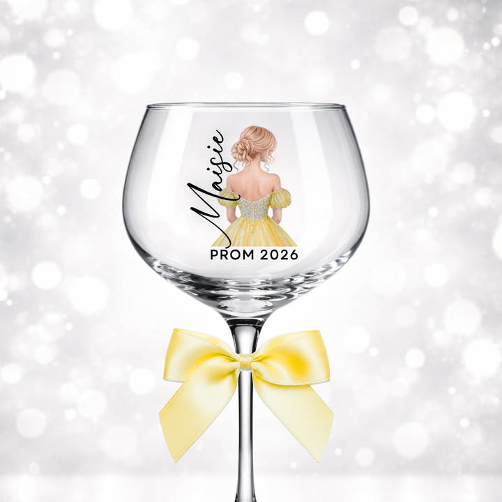 UV DTF decal - Prom dress bun - yellow