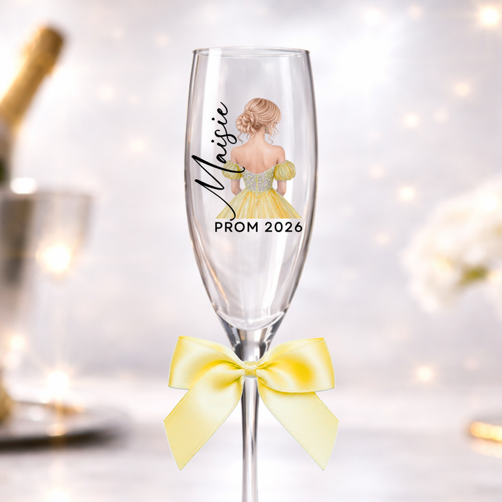 UV DTF decal - Prom dress bun - yellow