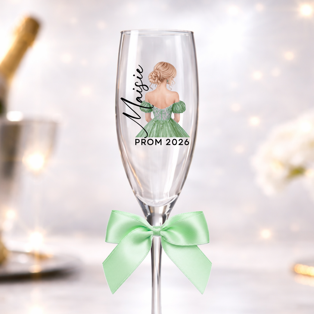 UV DTF decal - Prom dress bun - sage green