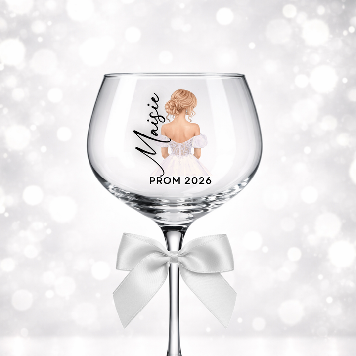 UV DTF decal - Prom dress bun - white