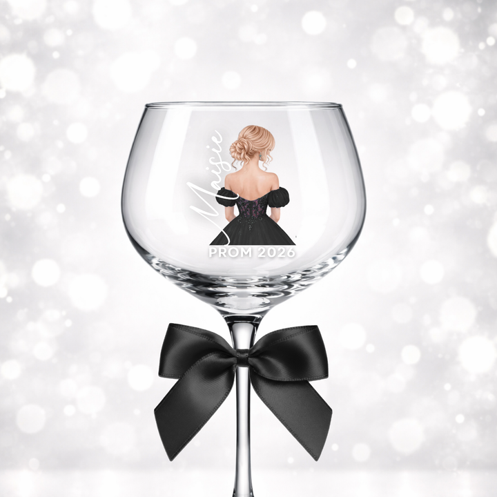 UV DTF decal - Prom dress bun - black
