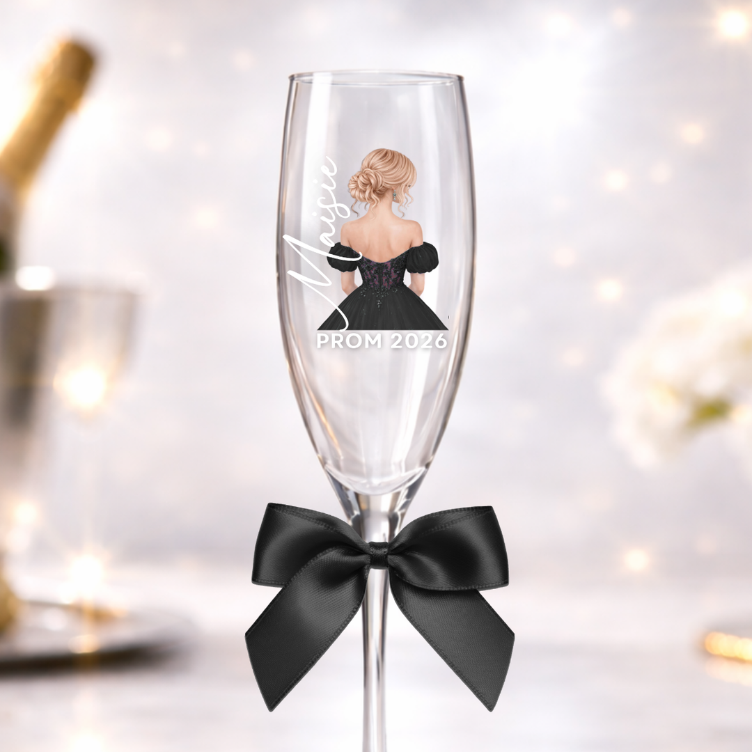 UV DTF decal - Prom dress bun - black