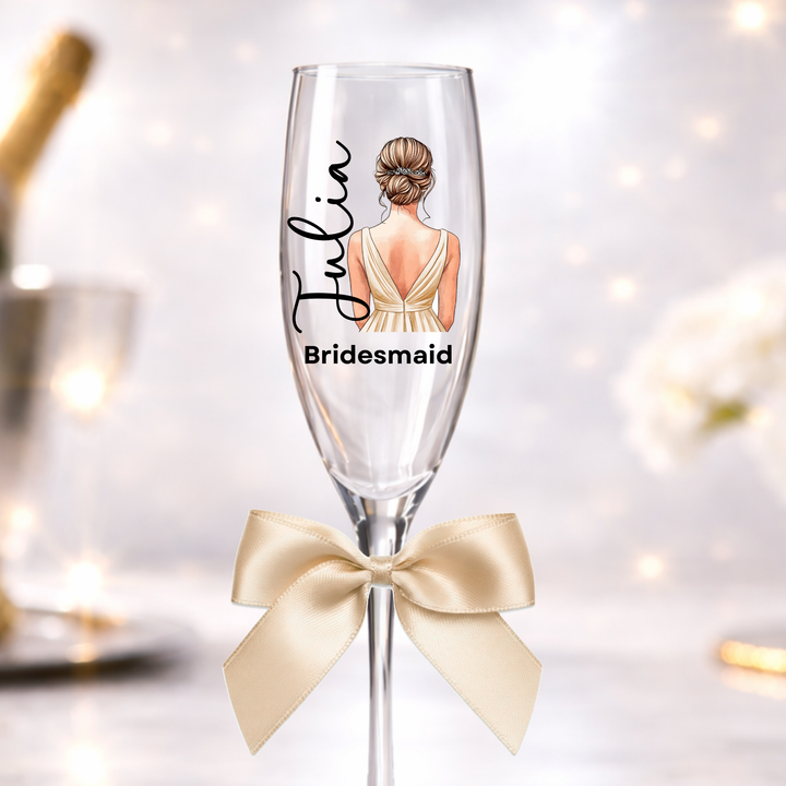 UV DTF decal - Bridesmaid - campagne - bun hair