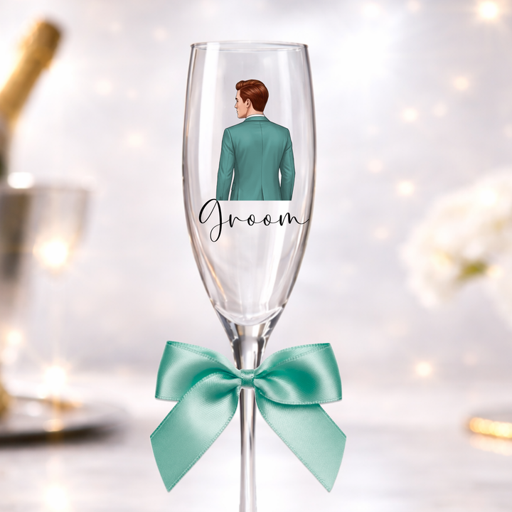 UV DTF decal - Groom - teal suit